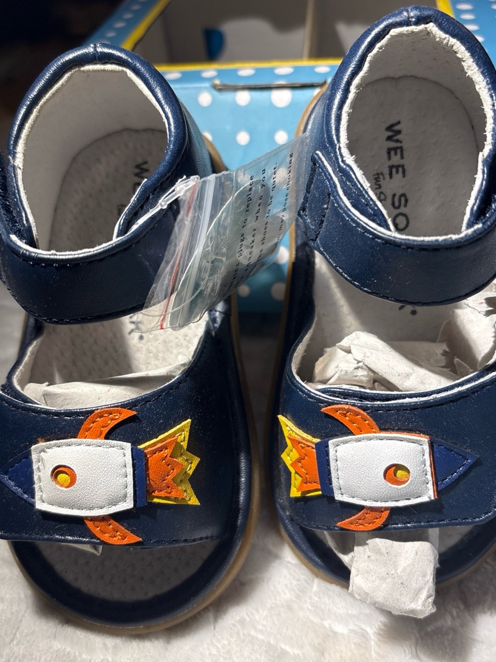 Wee Squeaks navy Rocket sandals NIB
